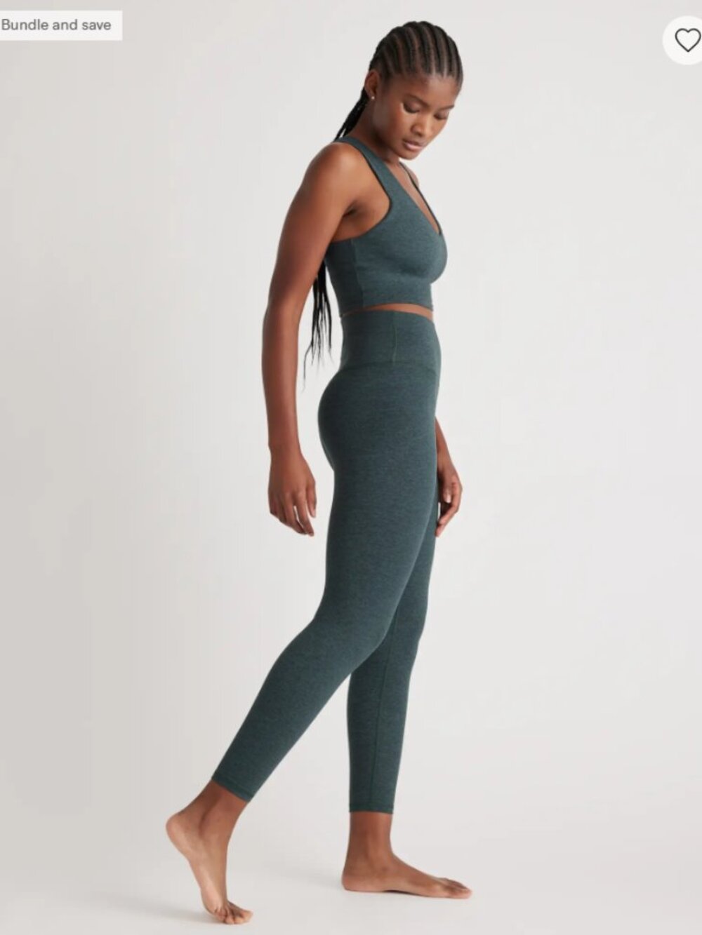 Quince Ultra-Soft High-Rise Legging Size Small Heather Green